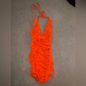 Orange mini dress